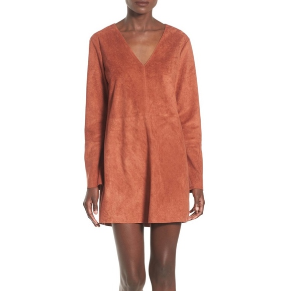 Astr Dresses & Skirts - ASTR The Label Rust Faux Suede Shift Dress